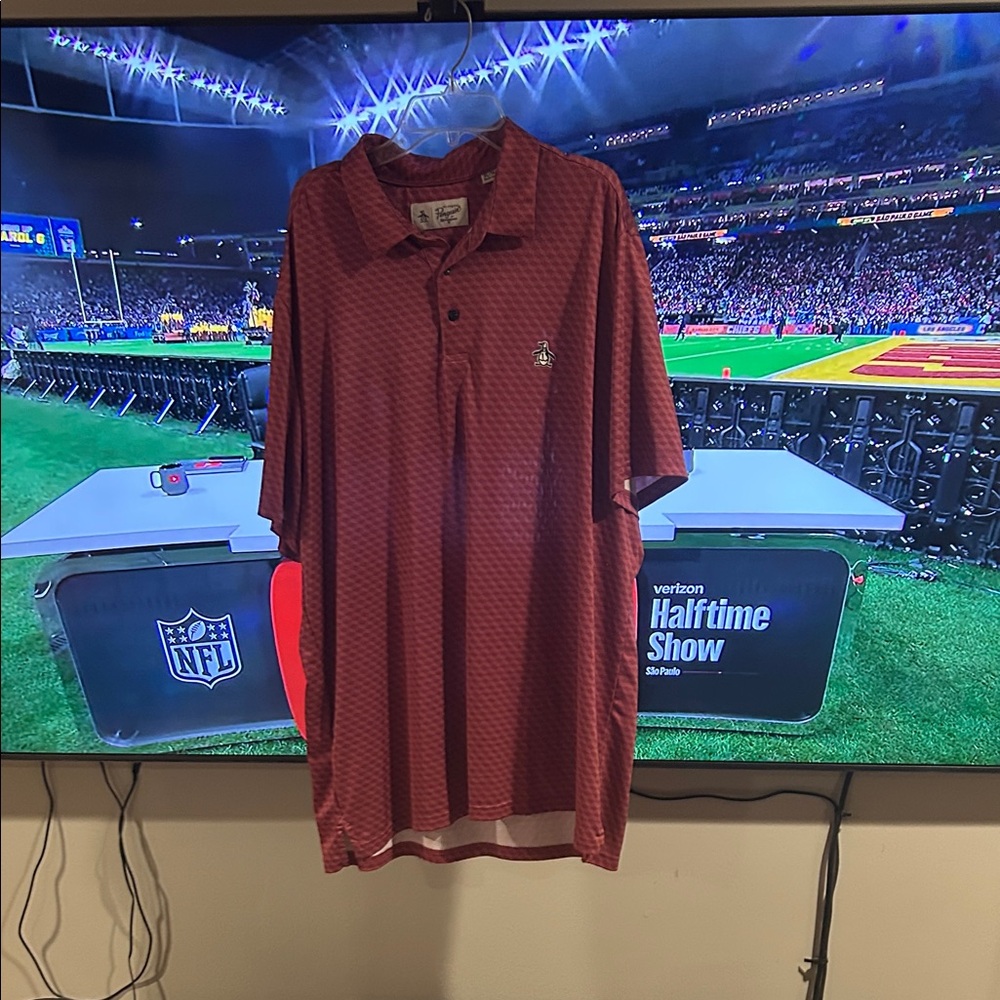 Men's Red Penguin Polo Shirt